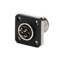 M12 5pin étanche IP67 Aviation Plug Sensor M12 Straight Solder Panel Mount Square Flange Socket Connector