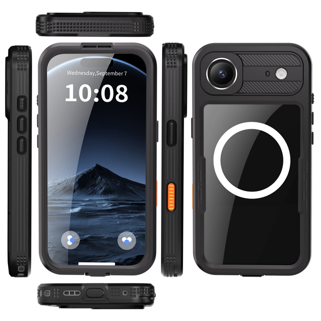 For Iphone 17 Air IP68 Waterproof Shockproof Dust-Proof Phone Case with Built in Screen Protector Full Body Protective Case