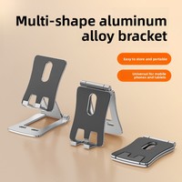 Support de téléphone pliable en aluminium, support de tablette portable pour bureau avec revêtement en silicone antidérapant et support robuste pour bureau