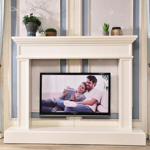 अनुकूलित 2.2 मीटर यूरोपीय शैली आधुनिक लकड़ी के मैटल फायरप्लेस टीवी स्टैंड लिविंग रूम सजावटी कैबिनेट 65 "+ फिट दीवार घुड़सवार - Product Image 6
