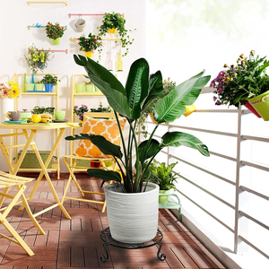 Porta Vasi Moderno Nero Antiruggine Ecologico in Metallo Robusto da Esterno e Interno Supporto per Vasi in Ferro Battuto - Product Image 5