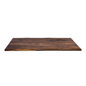 Mesa de comedor de estilo rústico, borde vivo de nogal negro sólido, 30x60x pulgadas - Product Image 2