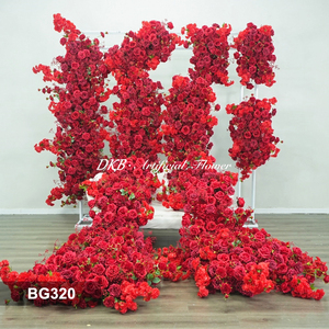 DKB Flores Rojas al por Mayor para Decoración de Bodas, Flores Artificiales de Alta Gama, Arco de Flores de Seda para Festivales, Fiestas y Bodas - Product Image 3