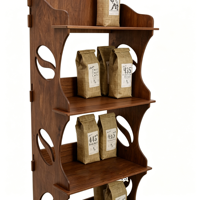 Support de présentation de café personnalisé avec logo, présentoir en bois pour sacs de café, solution de présentation haut de gamme pour les cafés