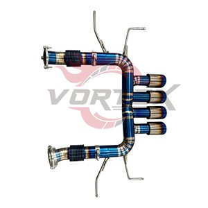 Escape de Titanio Vortex para Chevrolet Corvette C7 Z06 ZR1, Color Azul Quemado, Tubo de Rendimiento de Carreras, Puntas Cuádruples Centrales - Product Image 2
