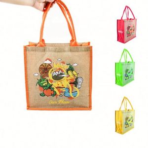 Bolsas de Yute Promocionales Reutilizables e Impermeables al por Mayor, Bolsas de Café y Vino Ecológicas Naturales Personalizadas con Logotipo Serigrafiado - Product Image 1