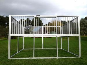 आधुनिक पोर्टेबल घुड़सवारी यूरोपीय शैली धातु फ्रेम घोड़े की छत के साथ घोड़े स्थिर फीडर - Product Image 4