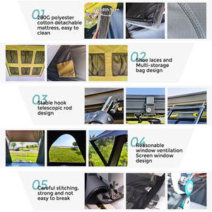 سعر المصنع خفيفة الوزن ، خيمة سقف من الألومنيوم ، خيمة سقف Campervan صلبة ، خيمة سقف علوية للسيارة - Product Image 3