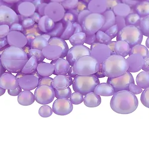 Hot Selling 2000PCS flat back pearls half round mixed sizes ABS Pearl Beads for DIY Tumbler Crocs Shoes Decoration