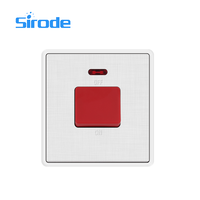 Sirode T4 Series British Standard Modern Luxury White Color PC Plate 2 Gang 2 Way Interruptores de pared y enchufes para el hogar