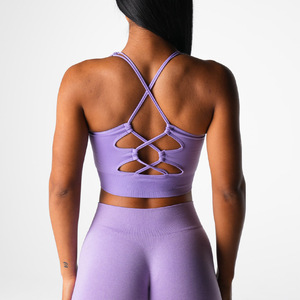 Vente en gros de soutien-gorge de fitness avec dos croisé soutien-gorge de sport avec logo personnalisé pour la gymnastique sexuelle et le yoga - Product Image 3