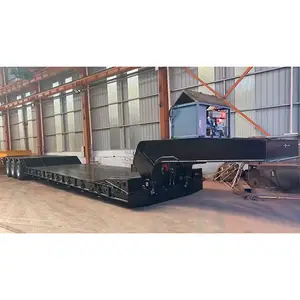 14 M 150 120 70 Ton 3 axle detachable goose-neck Low Bed Truck Trailer For Sale