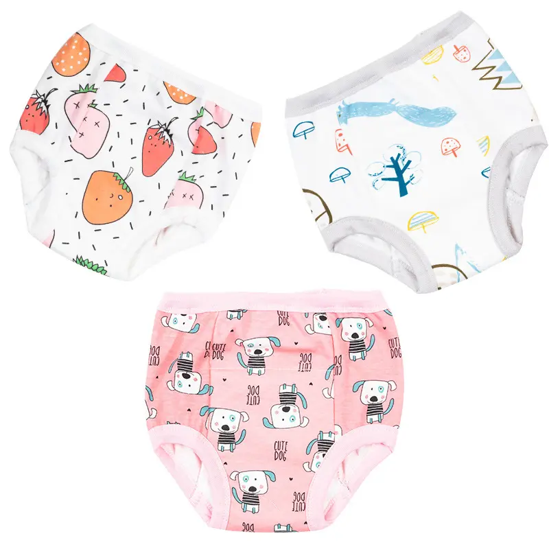 New pull-up styling learning pants cotton baby cloth diaper wrap edge six layers thick training pants diaper pants