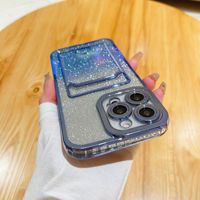 Étui de protection antichoc en TPU électroplaqué avec paillettes et porte-cartes pour iPhone 17, 16, 15, 14, 13, 12, 11 Pro Max