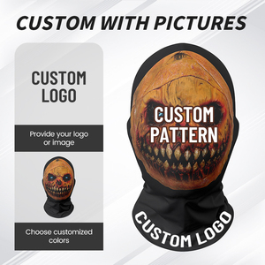 Cagoule d'Halloween imprimée en 3D, masque intégral effrayant, motif crâne de clown d'horreur, couvre-visage respirant pour cosplay et fête costumée - Product Image 3