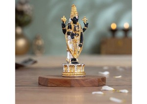 <b>Gold</b> and Silver Plated Tirupati Balaji Venkateswara Idol Hindu Religious <b>Statue</b> Home Temple Decor Gift - Product Image 3