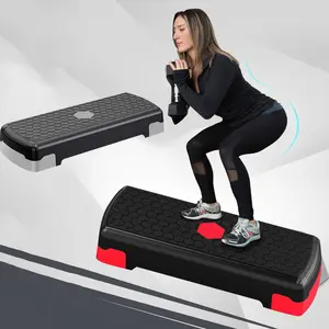 도매 다기능 조절 미끄럼 방지 사용자 정의 로고 피트니스 운동 스텝 보드 에어로빅 플랫폼 스테퍼 운동