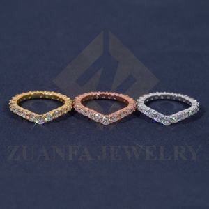 Ready to Ship Hot Sale Round Moissanite Wedding Jewelry Gift 925 Sterling <b>Silver</b> Wedding Band <b>Ring</b> <b>Men</b> Women - Product Image 2