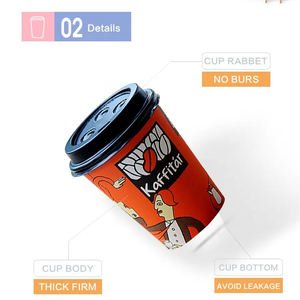 Gobelets en papier de chanvre jetables 12pz 16oz mcdonalds gobelet en papier de café chaud personnalisé avec manches et couvercle - Product Image 4