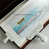 Clip Metálico Vintage con Logotipo Personalizado, Clip para Papel de Diario, Color Negro, Blanco y Verde, Modelo 002