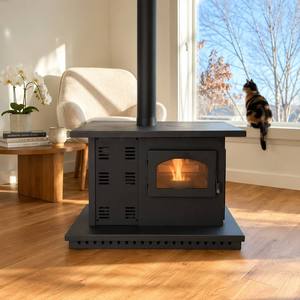 Stufa a <span class=keywords><strong>Pellet</strong></span> Moderna Fangran 80ZA a Doppia Alimentazione 8kW, Stufa a Legna da Interno Autoportante per Riunioni Familiari e Cene - Product Image 1