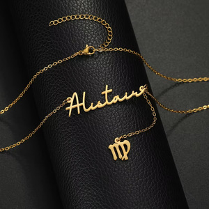 Nuevo Diseño Personalizado, Collar <span class=keywords><strong>con</strong></span> Nombre Personalizado de las 12 Constelaciones, Colgante de <span class=keywords><strong>Virgo</strong></span> <span class=keywords><strong>con</strong></span> Borla de Acero Inoxidable, Regalo de Cumpleaños - Product Image 1