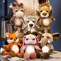 Peluche animaux de la jungle : girafe, éléphant, lion, singe, tigre – Super douce, en polyester, rembourrée de coton PP lavé, anti-stress