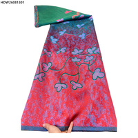 Tissu en dentelle jacquard brodé de fleurs africaines, tissu en dentelle organza jacquard nigérian pour robes de femmes