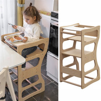 Chaise haute Montessori pliable 4-en-1 de qualité supérieure, tour d'activités transformable pour tout-petits, ensemble chaise de bureau et bureau pour enfants