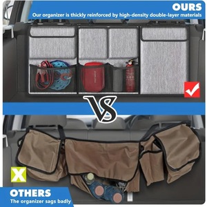 Organizador Práctico para Maletero de Coche, 7 Bolsas de Almacenamiento Grandes, Gris y Negro, para Coches, SUV, Organizador Automotriz - Product Image 4