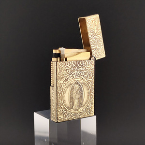 Encendedor de Cigarrillos de Queroseno Clásico de Lujo, Deslizante Lateral, Grabado en Latón, Recargable, Regalo Empresarial - Product Image 2