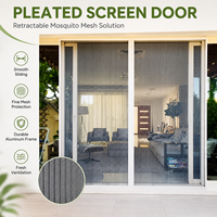 Moustiquaire plissée en alliage d'aluminium pour porte coulissante, accessoires de moustiquaire rétractable pour patio