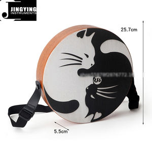 2024 serie di tamburi latini di musica Jingying, commercio all'ingrosso portatile in mogano Mini Cat hat Drum Travel Round Cajon tamburi - Product Image 6