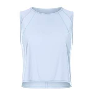 Camiseta Deportiva sin Mangas para Hacer Ejercicio, Cuello Redondo, Ajustada, de Punto Acanalado, Transpirable, de Spandex/Nailon, Color Sólido - Product Image 4