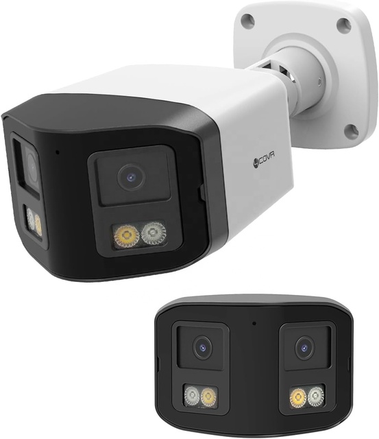 4K PoE Dual Lens IP Security Bullet Camera Outdoor 8MP PoE Wired Camera with Dual Lights Full Color Night Vision Two-Way Talk