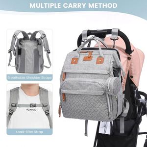 Diaper Backpack <b>Large</b> Capacity Baby <b>Bag</b> with Portable <b>Changing</b> Pad Lightweight Waterproof and Insulated Multifunction Travel - Product Image 5