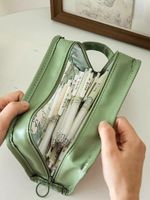 Étui à crayons en plastique transparent PVC de grande capacité, motif de dessin animé mignon, sac de maquillage, pour les élèves du primaire, utilisation au bureau