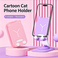 Soporte de teléfono flexible con diseño de conejo y oso de dibujos animados, personalizado con logotipo, venta al por mayor, para uso en escritorio, plegable y giratorio.