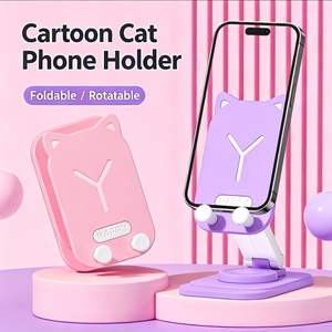 Soporte de teléfono flexible con diseño de conejo y oso de dibujos animados, personalizado con logotipo, venta al por mayor, para uso en escritorio, plegable y giratorio. - Product Image 3