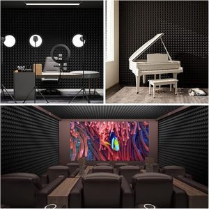 Hiện Đại Kim Tự Tháp Ngọn Lửa Chống Cháy Cách Âm Mật Độ Cao Polyurethane Vỏ Và Stick <span class=keywords><strong>Acoustic</strong></span> Tấm Cho Ghi Âm Phòng Thu - Product Image 3