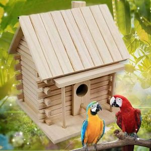 Casa de Madera para Pájaros, Nido Rectangular de Pino, Duradero, Accesorio para Jardín Exterior, para Loros y Mascotas - Product Image 1