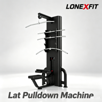 Machine à pulldown dorsal réglable et sélectionnable, à charge par broches, robuste, pour l'entraînement des dorsales, avec support d'accessoires intégré, usage commercial