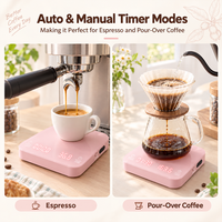 Balance à café portable intelligente alimentée par batterie, précision 2 kg/0,1 g, rechargeable par USB-C, minuterie automatique, outil de mesure du poids pour espresso