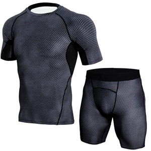 T-shirt de compression à coutures plates 3D haute performance en tissu tricoté 180g, design vierge, pour le sport et le fitness, vente en gros - Product Image 3