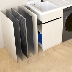 Mueble de lavabo para balcón, combinación para apartamento pequeño, mueble para lavadora, lavabo integrado, mueble de baño - Product Image 5