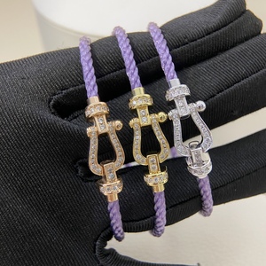 Bracciale in Argento Sterling <span class=keywords><strong>925</strong></span> di Alta Qualità, <span class=keywords><strong>Bracciali</strong></span> Fred Horseshoe per <span class=keywords><strong>Uomo</strong></span> e Donna, Gioielli alla Moda, Bracciale a Corda, Vendita all'Ingrosso - Product Image 5