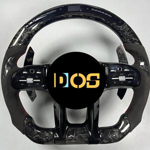 Volant en fibre de carbone personnalisé avec LED pour Mercedes-Benz 2015-2021 W205 C300 E260 E300 S400 G350 GLA <span class=keywords><strong>43</strong></span> GT <span class=keywords><strong>AMG</strong></span> GLB GLC <span class=keywords><strong>SL</strong></span> - Product Image 1