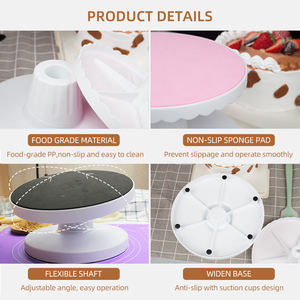 Plastic Tilting Angle Adjustable Decorating Stand <strong>Turning</strong> <strong>Table</strong> Rotating Small <strong>Cake</strong> Turntable Baking - Product Image 3