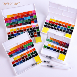 Xinbowen Aquarelle Peinture Ensemble <span class=keywords><strong>Van</strong></span> <span class=keywords><strong>Gogo</strong></span> Aquarelle Peinture Ensemble Aquarelle Qualité Non toxique Solide Professionnel 12 24 36 48 Couleurs - Product Image 2