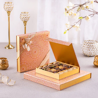 Boîte à chocolat de luxe pour l'Aïd Moubarak et le Ramadan, vide, pour dattes comestibles, boîte cadeau rigide avec pelliculage brillant et gaufrage